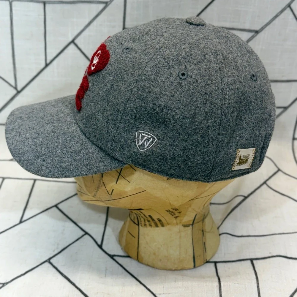 Top of the World Hat Womens OS Grey Oklahoma Sooners OU Love‎ Wool Blend Cap
